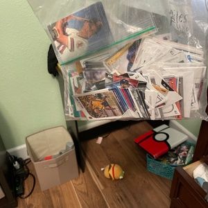Baseball cards and basketball cards